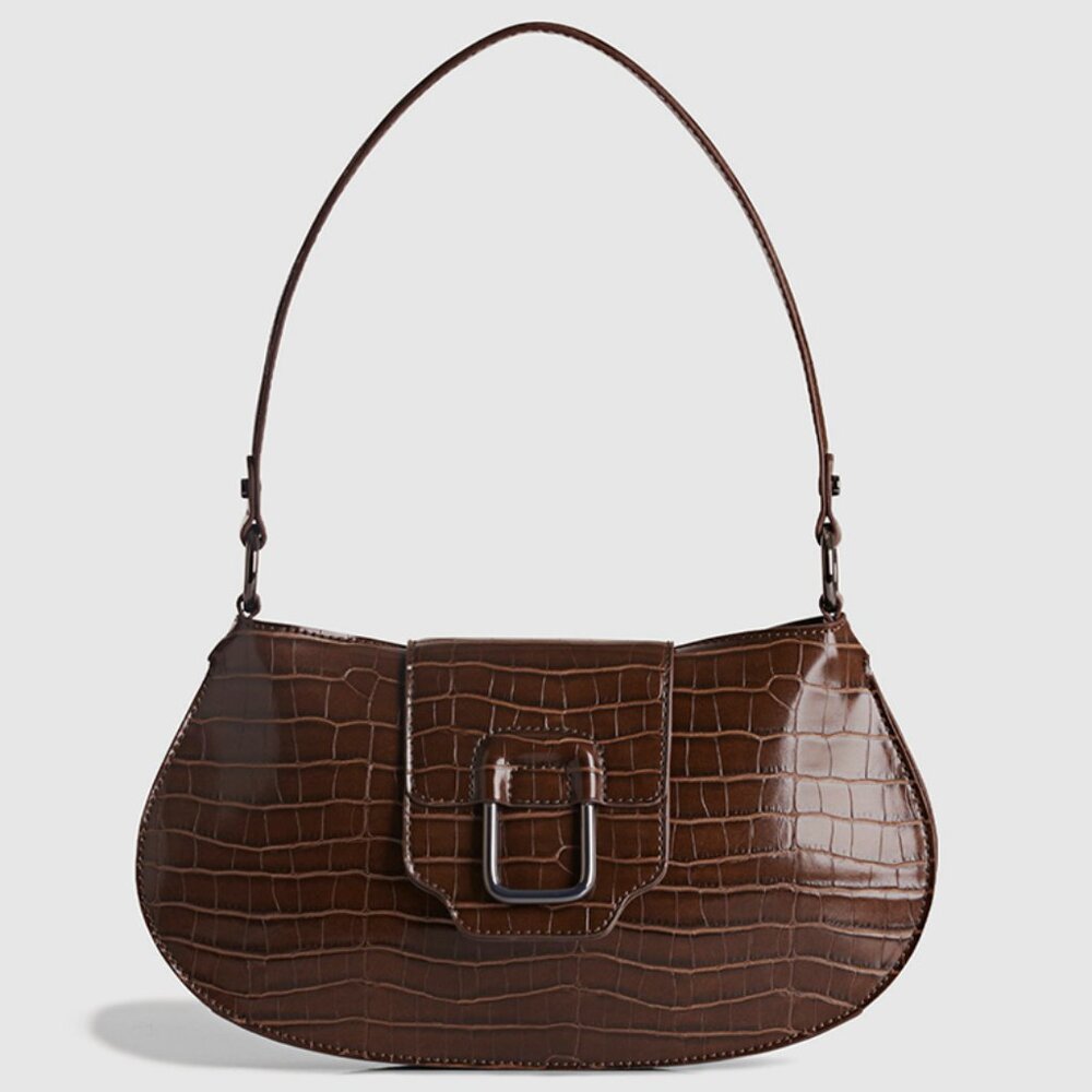 New - Naturalizer BEANIE Textured Shoulder Purse - Brown